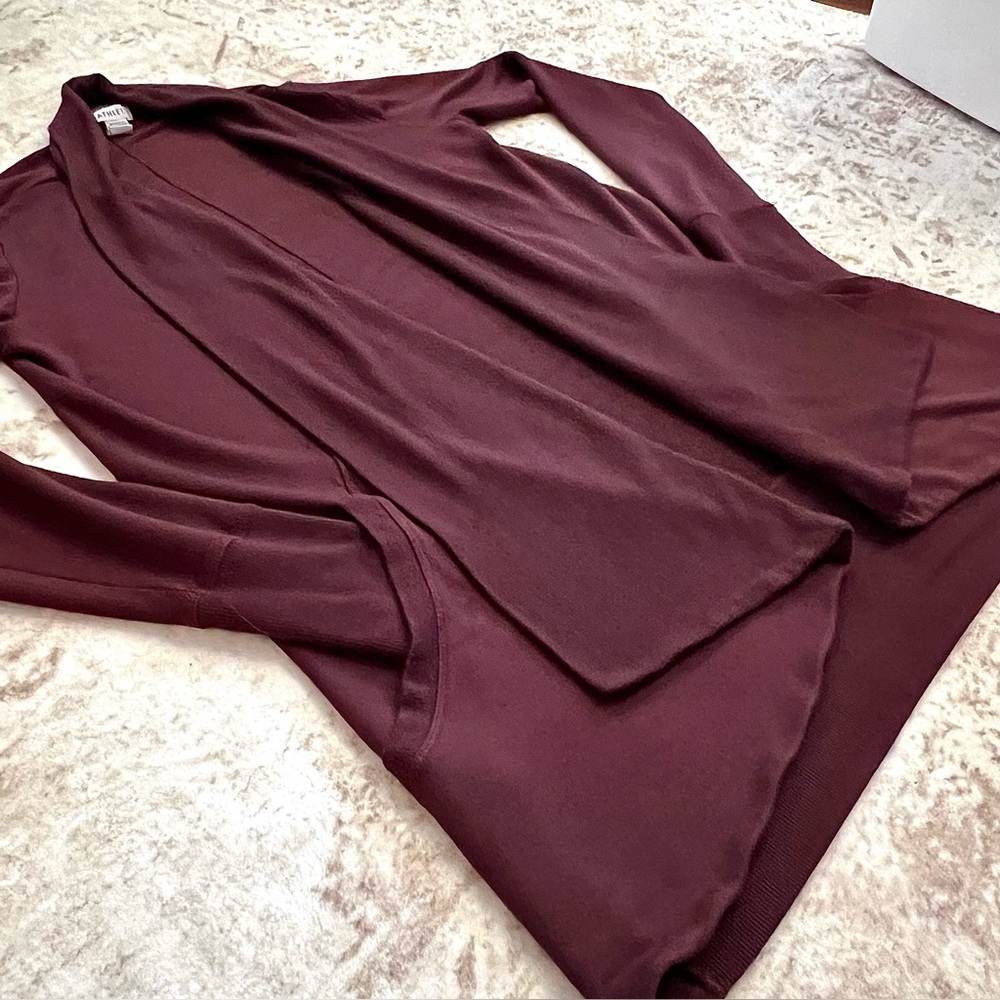 Athleta Decadent Red Nirvana Pranayama Wrap Cardigan Size Small Tall - Picture 7 of 13